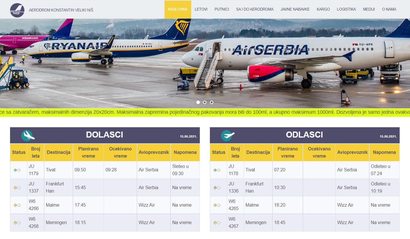 Od danas avionom od Niša do Tivta za 5.000 dinara