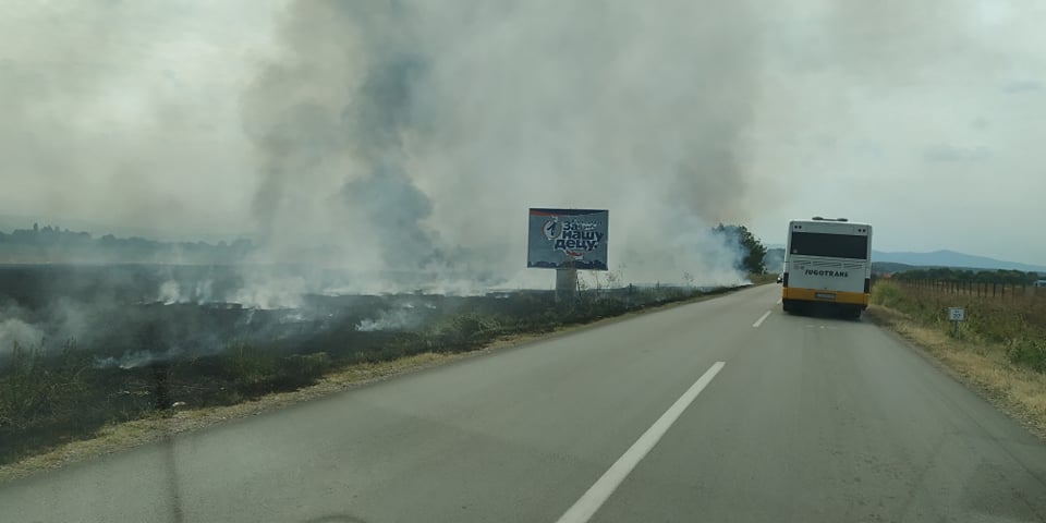 Požar na ulazu u Leskovac