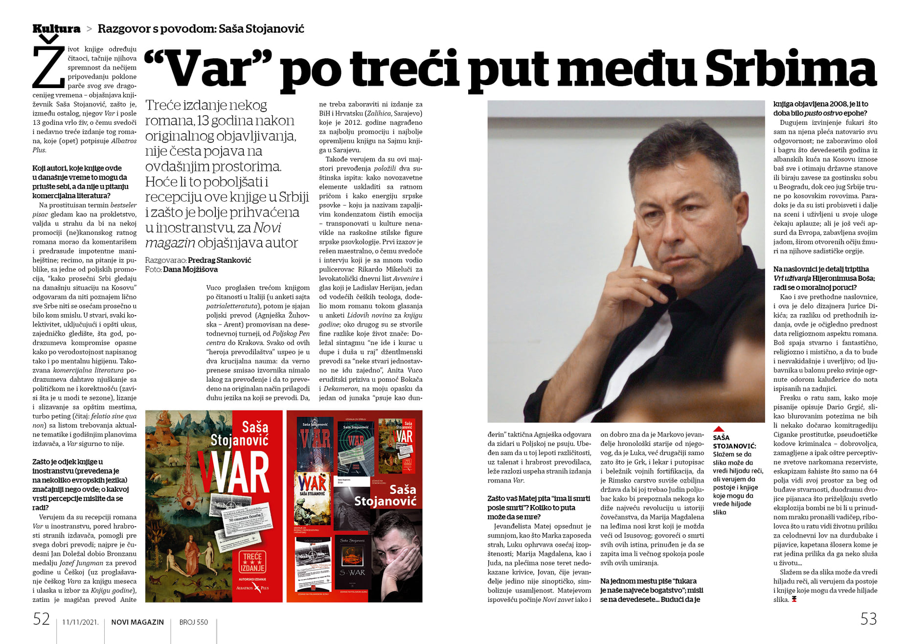 Saša Stojanović za „Novi magazin“: Koliko puta može da se mre?