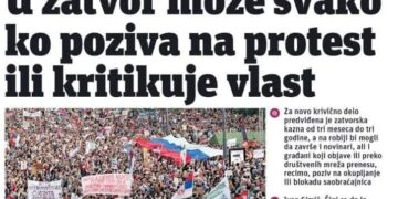„Nova“ piše da će nakon izmene zakona u zatvor ići svako ko poziva na protest ili kritikuje vlast, ministarka to demantuje