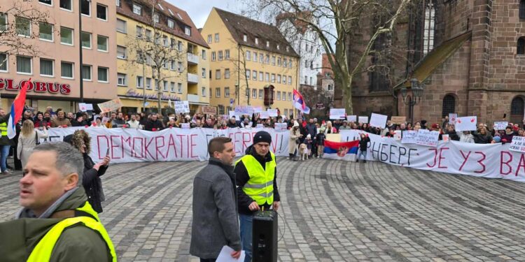 Dijaspora svim srcem uz studente: Na protestima u Nirnbergu i Leskovčani – VIDEO
