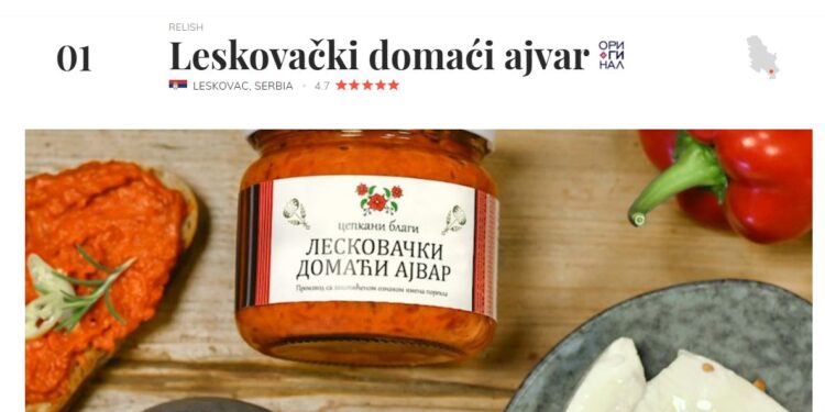 Renomirani svetski sajt za gastronomiju Leskovački ajvar proglasio najboljim jelom u Srbiji, roštilj je na trećem mestu