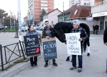 Nikola pošao sa konjem na studentske proteste u Leskovcu, policajci ga zaskočili k’o teroristu