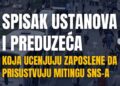 Policiijska uprava i bolnica u Leskovcu na spisku ustanova koje ucenjuju zaposlene da idu na Vučićev miting