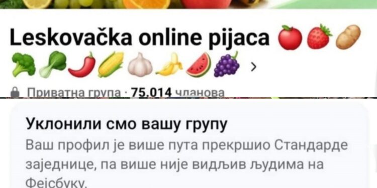 Fejsbuk napokon ugasio najveće leskovačko „svrtokurište“ (Leskovačku onlajn pijacu) zbog konstantnog kršenja standarda zajednice