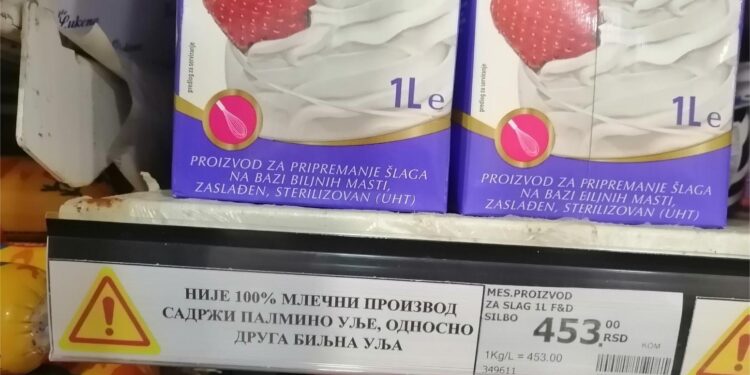 Da li sve trgovine poštuju obavezu označavanja proizvoda koji nisu čisto mlečni, i zašto ne?