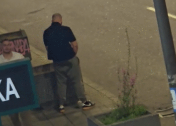 Bahatost i nevaspitanje na delu: Prosuo betonsku kantu za smeće, pa urinirao u žardinjeru u centru Leskovca – VIDEO
