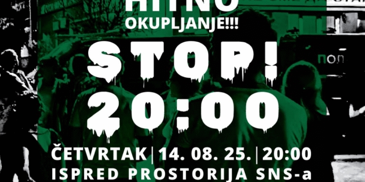 Ipak hitno okupljanje i večeras u Leskovcu ispred prostorija SNS-a