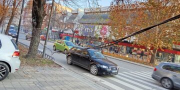 Otkačeni strujni kabl za ukrasnu rasvetu plaši Leskovčane