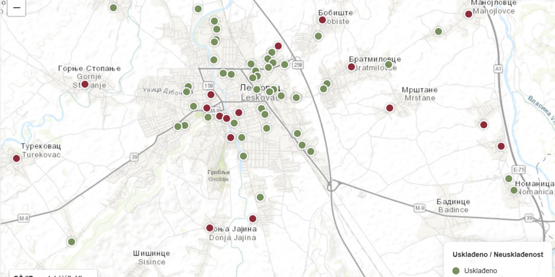 Tim 42 objavio mapu zagađivača: Evo ko je godinama kontinuirano trovao Leskovac – Desetine neusklađenih, a podataka za ovu godinu nema