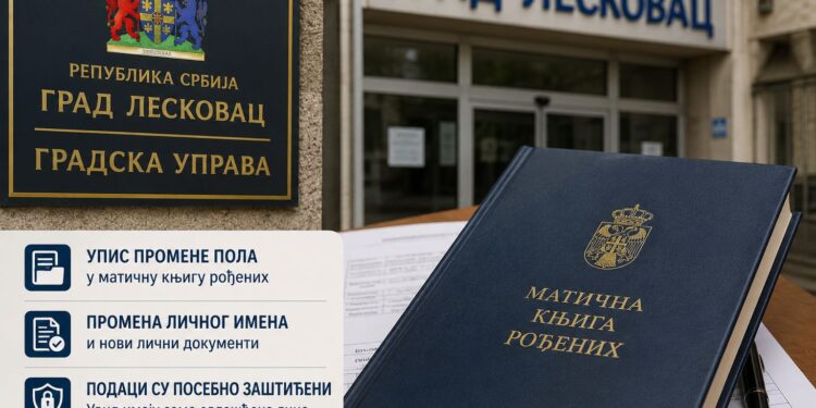 Grad Leskovac objavio uputstvo: Kako se upisuje promena pola u matičnu knjigu rođenih