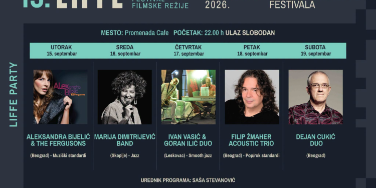 LIFFE i ove godine donosi i muzički program: Pet večeri koncerata u Kafeu Promenada