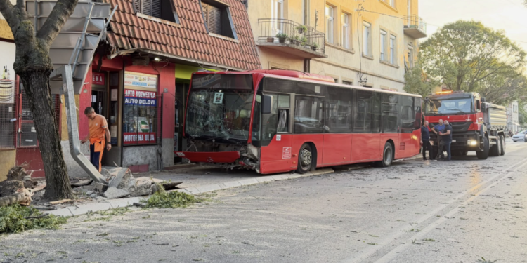 Gradski autobus sleteo sa kolovoza i udario u drvo: Vozač i troje putnika prevezeni u UKC Niš