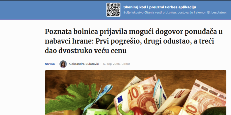 Tri ponuđača (dva iz Leskovca) pod lupom Komisije zbog nabavke voća i povrća za psihijatrijsku bolnicu