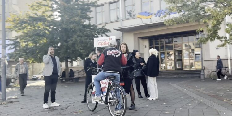 Direktor Centra za socijalni rad u Leskovcu na štandu SNS-a tokom radnog vremena