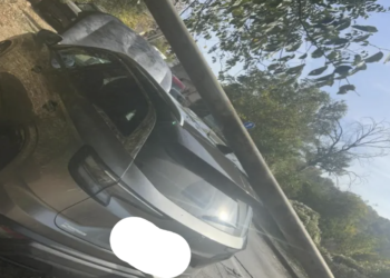 Bandera pala na automobil u pokretu na Carini, saobraćaj u prekidu